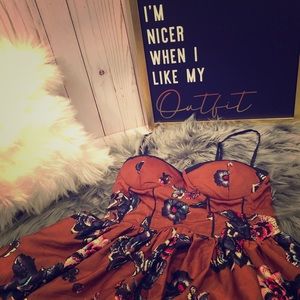 Brown Floral Dress